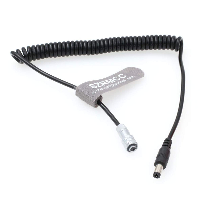SZRMCC DC 5.5x2.5mm to Weipu SF610 2 Pin Female Plug Power Cable for BMPCC 4K Blackmagic Pocket Cinema 4K Camera (Coiled Cable, Straight DC2.5mm) Coiled Cable