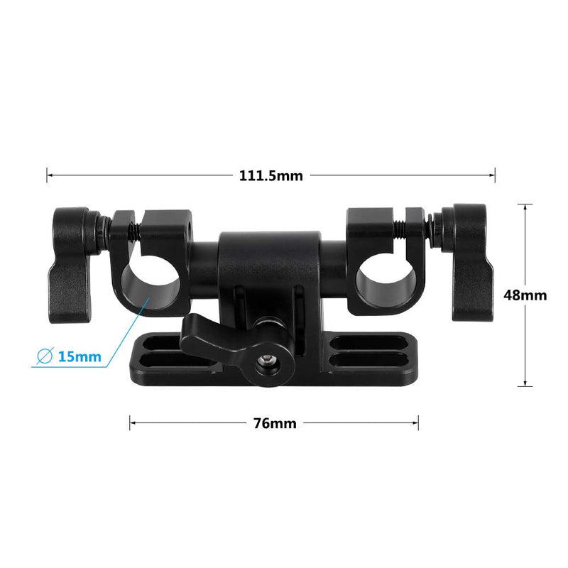 CAMVATE 360° Swivel Adjustable 15mm Dual Rod Clamp for Camera Shoulder Rig