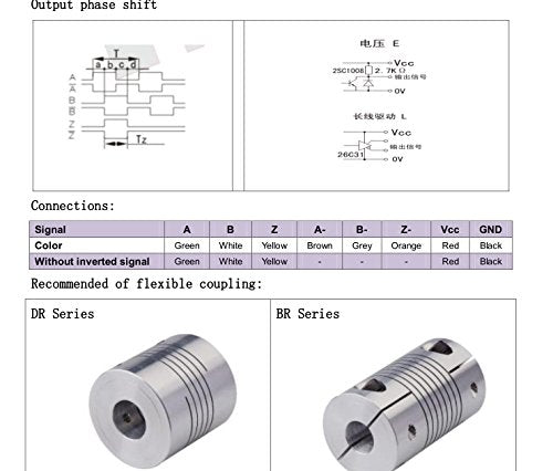CALT 6mm Shaft Encoder 2000 PPR Pushpull HTL Line Driver Universal Output Line Driver Output 5-26Vdc Supply
