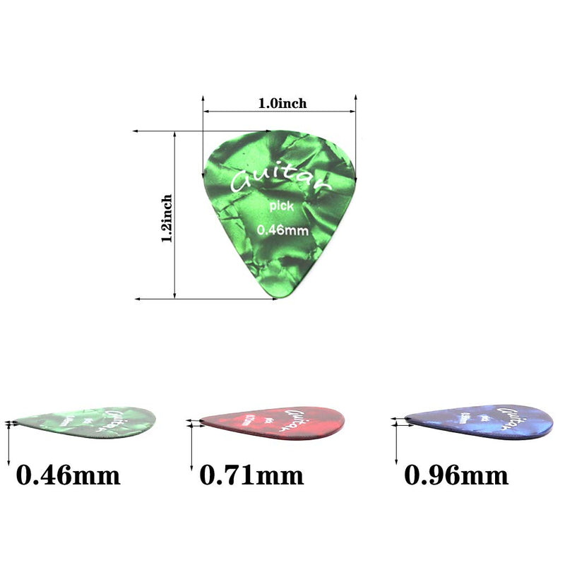 50 Pcs Premium Celluloid Guitar Picks,Colroful Premium Celluloid Picks for Acoustic Electric Guitars Bass or Ukulele 50pcs