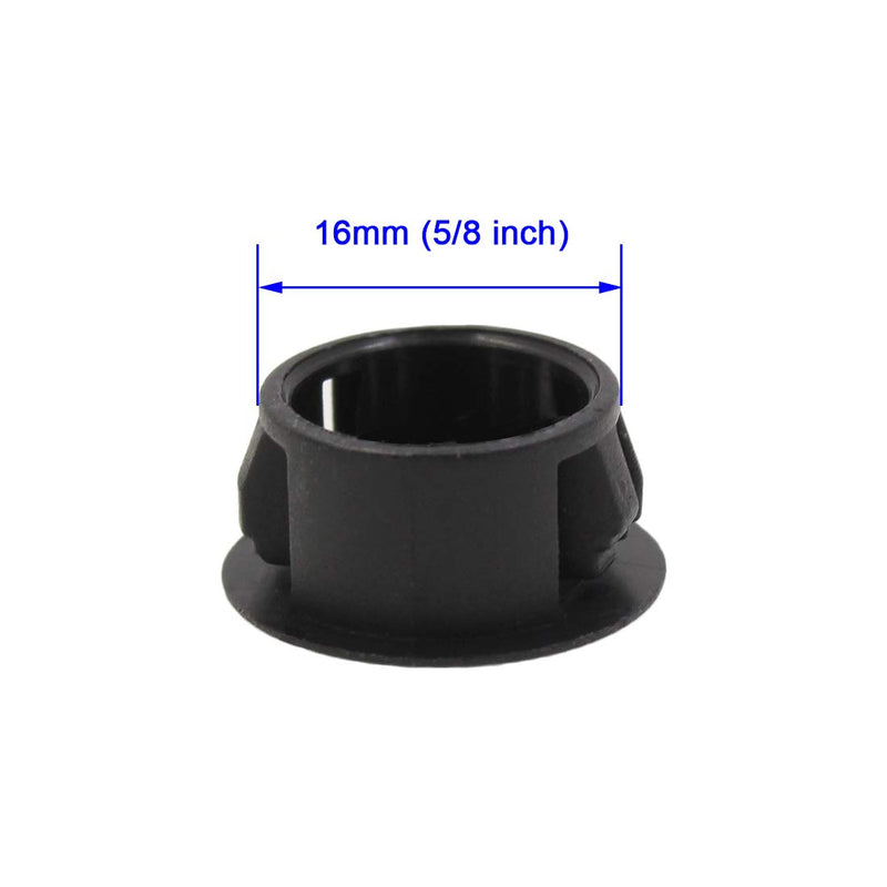 Zorfeter 30 Pcs Black Hole Plugs 16mm (5/8 inch) Plastic Panel Plugs Hole Plugs Post Pipe Insert End Caps 16mm (5/8 inch)