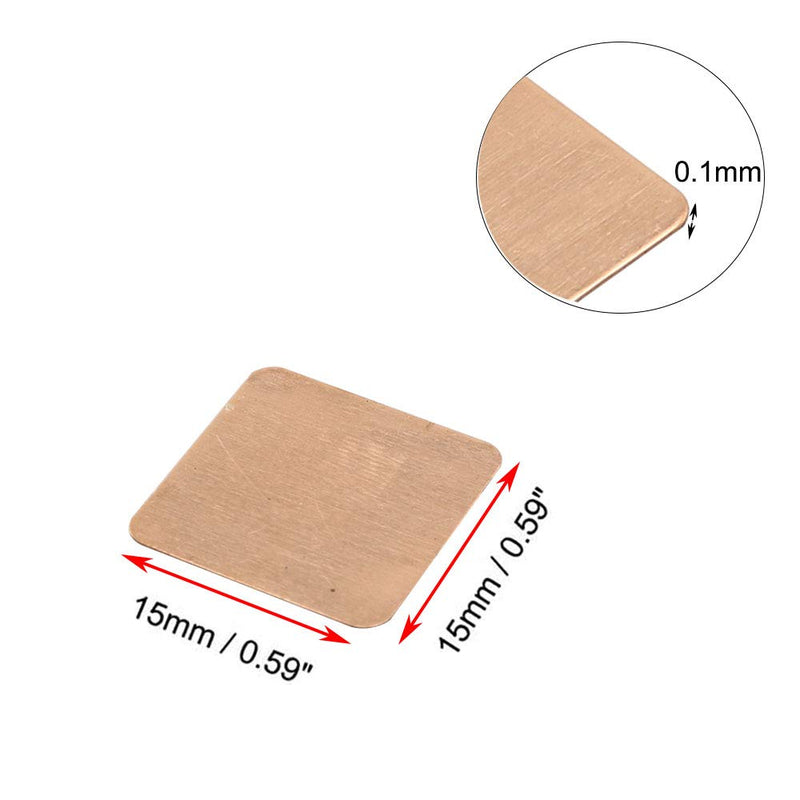 PZRT 6pcs 15mm15mm 0.1mm Thickness Heatsink Thermal Conduct Copper Shim Thermal Pads DIY Heat Sink Sheet for Laptop IC Chipset GPU CPU Cooling