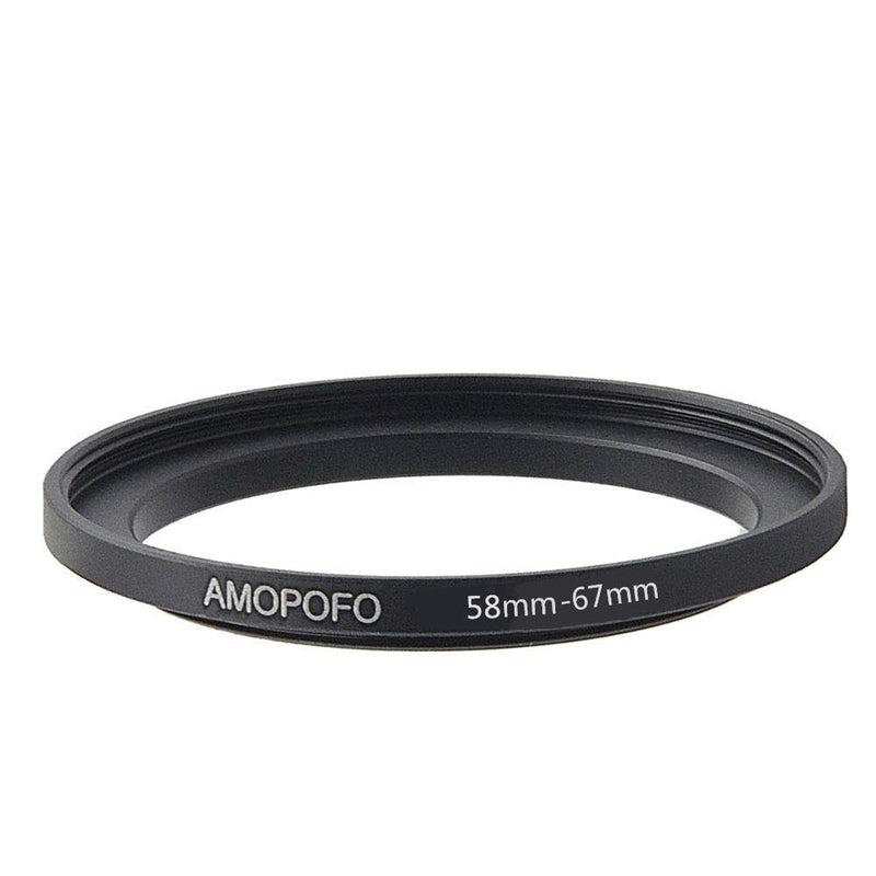 58-67mm Metal Ring/58mm to 67mm Step-Up Ring for Filters,Made of CNC Machined Space Aluminum with Matte Black Electroplated Finish,Compatible with All 58mm Camera Lenses & 67mm Accessories 58 to 67mm Step Up Ring Adapter
