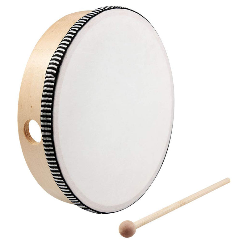 Nydotd 10 Inch & 8 Inch Hand Drum Kids Percussion Wood Frame Drum with Drum Stick Percussion Instruments Preschool Musical Education Children Performance Pro Hand Drum with Wooden Drum Beater