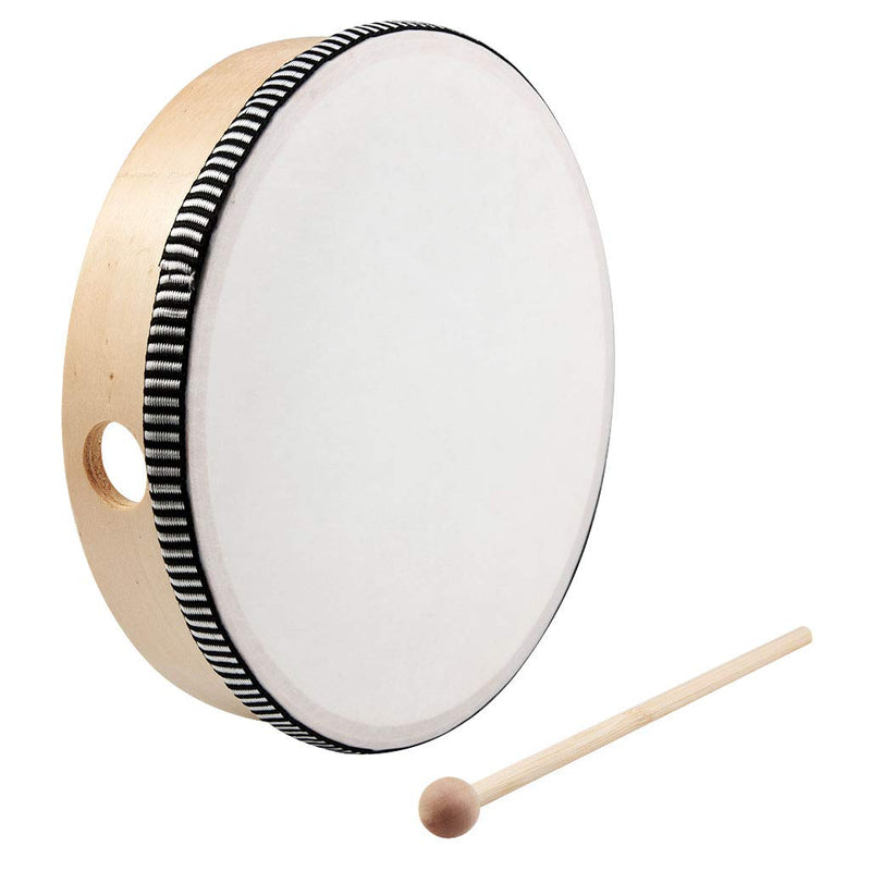 [AUSTRALIA] - Nydotd 10 Inch & 8 Inch Hand Drum Kids Percussion Wood Frame Drum with Drum Stick Percussion Instruments Preschool Musical Education Children Performance Pro Hand Drum with Wooden Drum Beater 