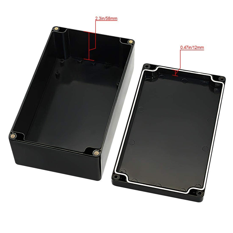 LeMotech ABS Plastic Electrical Project Case Power Junction Box , Project Box Black 7.87 x 4.72 x 2.95 inch (200 x 120 x 75 mm) 7.87 x 4.72 x 2.95(Pack of 1)
