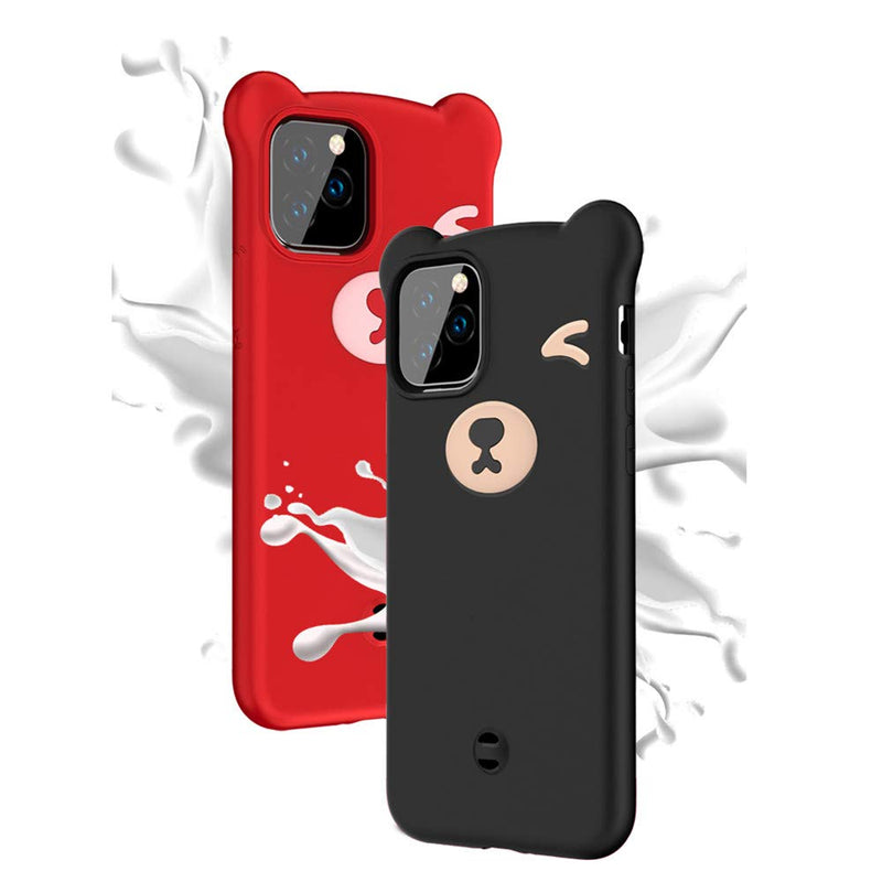 Aulzaju Case for iPhone X/XS, iPhone X 5.8 Inch Liquid Silicone Case Soft Gel Rubber Washable Microfiber Shockproof Cute Bear Cover for iPhone Xs for Girls Women(iPhone x/iPhone Xs 5.8 Inch, Red) iPhone x/iPhone xs 5.8 Inch