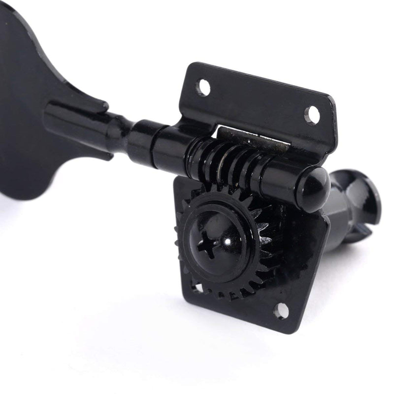 Musiclily 2R2L Bass Vintage Open Gear Tuner Tuning Keys Pegs Machine Head for Fender Precison Jazz PB JB Bass Guitar Replacement,Black Black