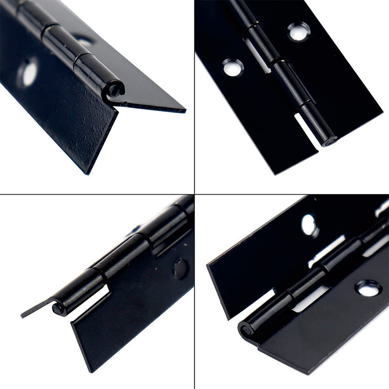 2PCS 12 Inch Black Piano Hinges for Cabinet Hinges Heavy Duty 12 Inch Continuous Hinges Sliver Stainless Steel 304 Long Hinges Door Hinges, Cabinet Door Hinges 2pack 12 inch(Black)