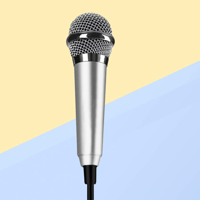 SUPVOX Mini Condenser Microphone for Phone, Computer, Karaoke, Silver