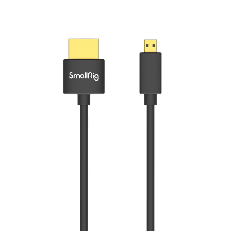 Micro HDMI to HDMI Cable, SmallRig Ultra Thin HDMI Cable 55cm/1.8Ft, Super Flexible Slim High Speed 4K 60Hz HDR HDMI 2.0, Compatible with GoPro Hero 7/6 / 5, Sony A6600 / A6400-3043