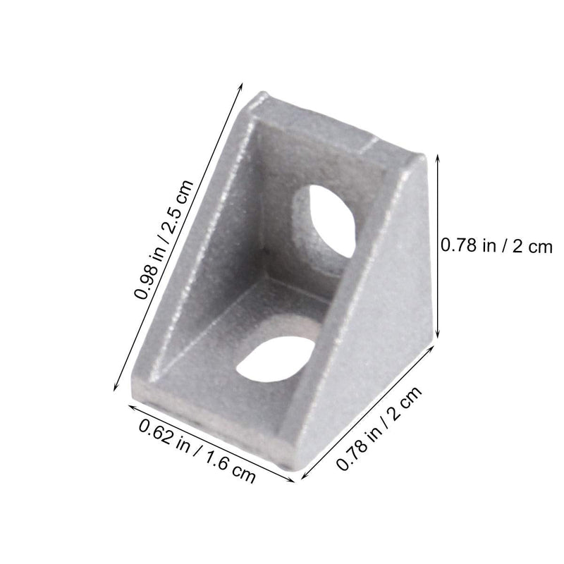25Pcs 2020 Corner Bracket for 20mm Aluminum Extrusion (Dull Polish)