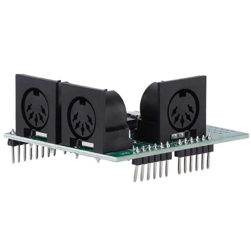 MIDI Shield Breakout Board, 3 Right Angle Female MIDI Connector Serial to MIDI Module with Extension 2.54mm Pin Headers for Arduino UNO R3 AVI PIC Digital Interface Adapter