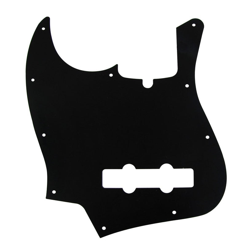 IKN Jazz Bass Pickguard 10 Hole Guitar Pickguard for 4 Strings USA/Mexican Standard Jazz Bass Modern Style, 1Ply Black