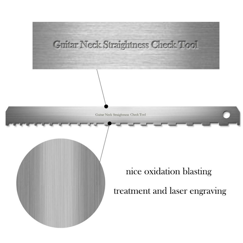 Guitar Neck Notched Straight Edge Luthiers Tool, String Action Gauge Ruler for Gibson Fender and Most of Guitar Fretboard and Frets