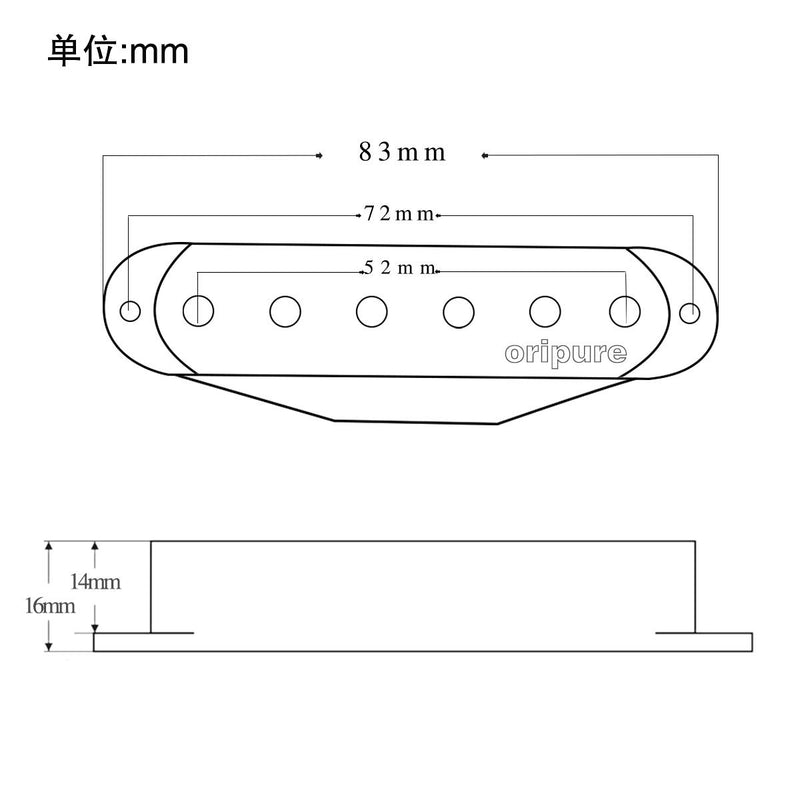 OriPure Alnico 5 Single Coil Pickup Flat Top Bridge Position Guitar Strat Pickups Warm Full Sound Fit Fender Stratocaster Pickups Replacement