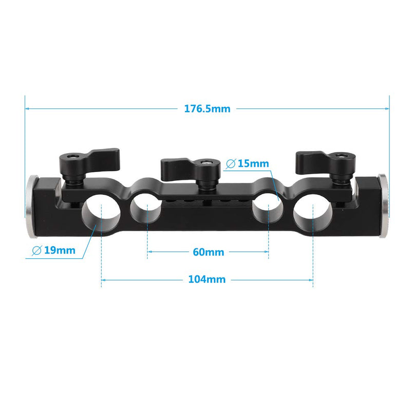 CAMVATE 15mm & 19mm Dual-Port Rod Clamp with M6 Rosette Mount for Shoulder Rig