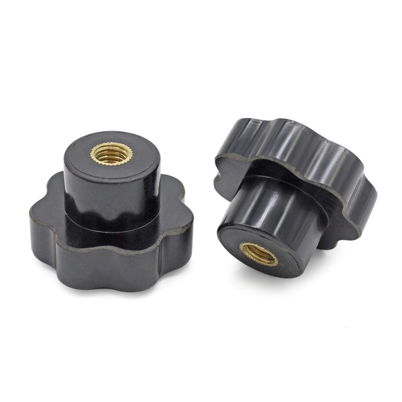 Nxtop Plastic Screw On Type Knurled Clamping Nuts Knob Handle M8 Threaded 10pcs Black