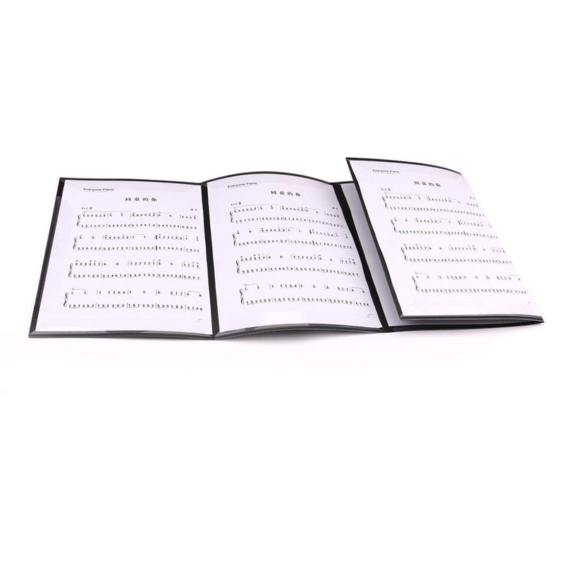 Piano Music Score Folder, A4 Music Sheet Folder, 6 Pages Expanded File Folder, PVC Music Paper Display, Folding Document Paper Folder Music Display, 2pcs