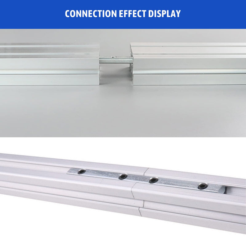 MroMax 30 Series Linear Connector 7.09" x 0.63" x 0.24" (L x W x T) Carbon Steel Galvanized Silver Straight Piece Connection Part 5PCS