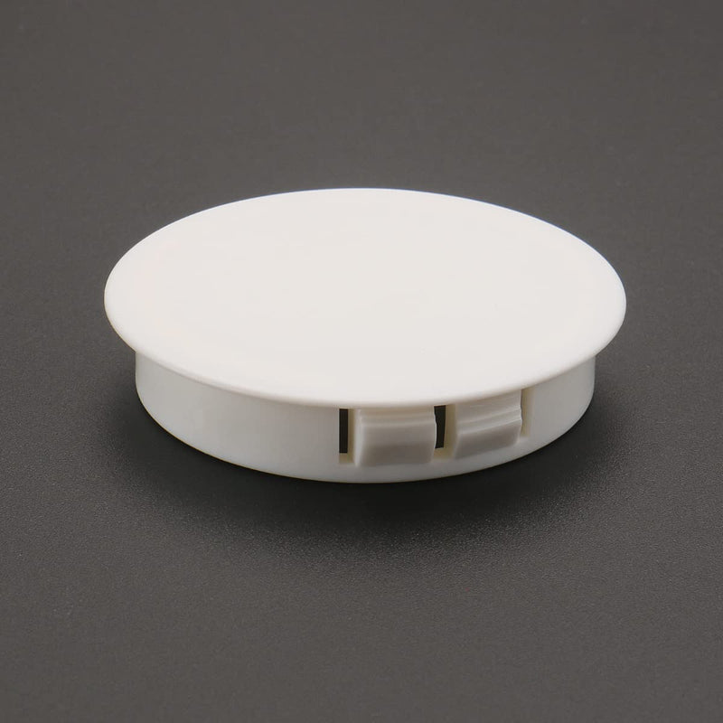 Baomain Plastic Locking Hole Plugs Panel Hole Diameter 2" (50mm) White HP-50 Pack of 25