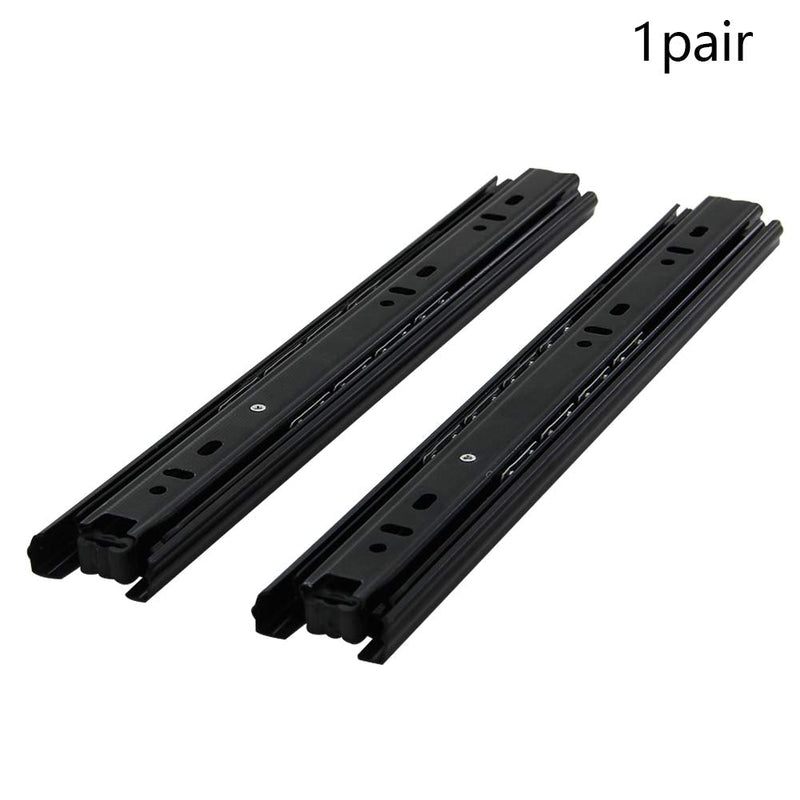 Yinpecly Metal Ball Bearing Side Mount Drawer Slides 12" Length Cold Rolled Steel for Furniture Drawers Full Extension Ball Bearing Slide Track Rail 100 LB Bearing Capacity Side Mount Black 1Pair