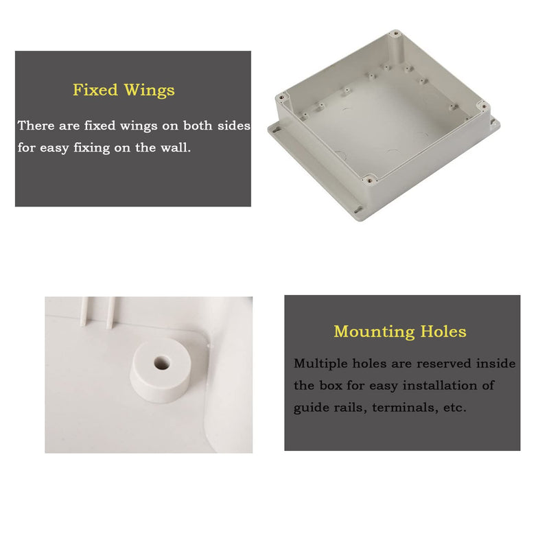 [AUSTRALIA] - Heyiarbeit ABS Plastic Junction Box Dustproof Weatherproof IP67 Electrical Box Universal Project Enclosure Pale Pale Grey with PC Transparent/Clear Cover and Fixed Ear 4.53"x3.54"x2.17"(115x90x55mm) 115x90x55mm 