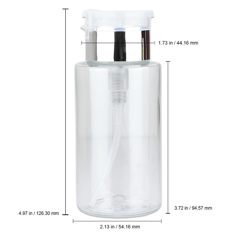 PANA Brand 7oz. (Quantity: 2 Pieces) Professional Push Down Liquid Pumping Empty Bottle Dispenser (Silver Lid Clear Bottle, NO WORDING!!) 2 Count (Pack of 1)