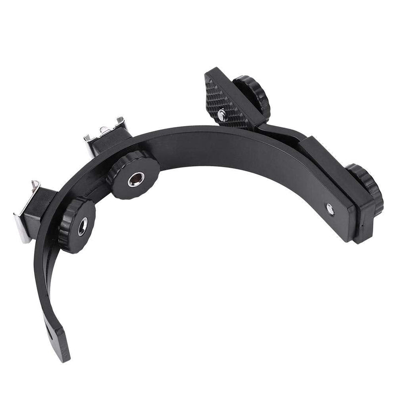C-Shape Dual Hot Shoes Flash Lamp Mount Holder Bracket for DV Cameras Camcorders DSLR Cameras