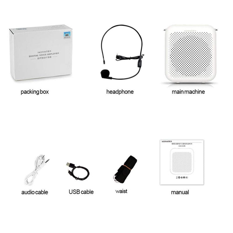 [AUSTRALIA] - NORWII S358 Portable 2000mAH Rechargeable Voice Amplifier with Wired Microphone Headset & Waistband, Personal Microphone and Speaker for Teachers Tour Guides ect 