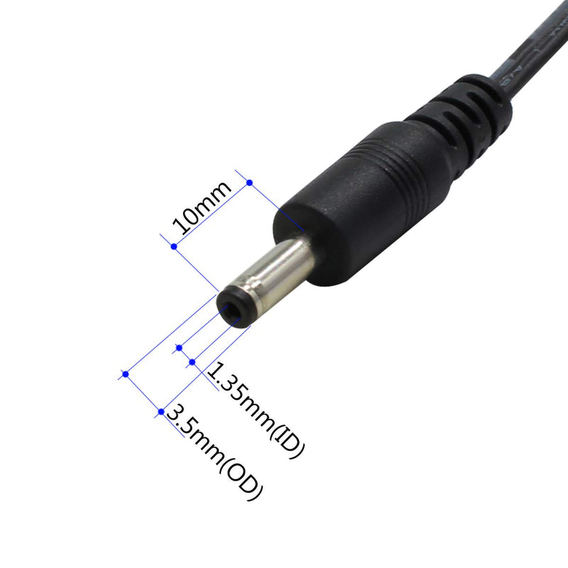 2pack AC to DC 5V 2A Power Supply, Barrel Plug 3.5mm x 1.35mm UL Listed FCC