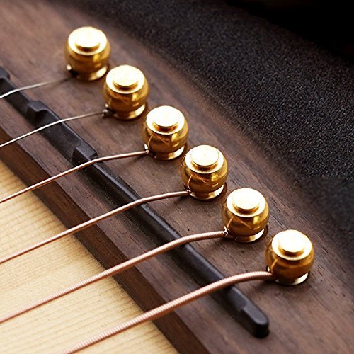 OriGlam 6pcs Guitar Bridge Pins, Copper Brass Pins, String Nail Pegs for Folk Acoustic Guitar Replacement Parts