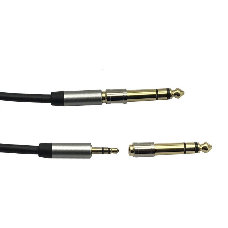 MMNNE 3.5mm/6.35mm Stereo Audio Plug to Mini XLR Female Cable, 1/8" /1/4" TRS Plug to 3-pin Mini XLR Female Headphones Audio Cable, 3.3 Feet 3.3FT