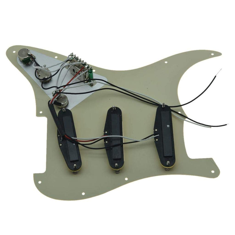 KAISH Aged White Loaded Electric Guitar Pickguard Prewired Pickguard with Wilkinson Pickups for Fender Strat Made In USA or Mexico