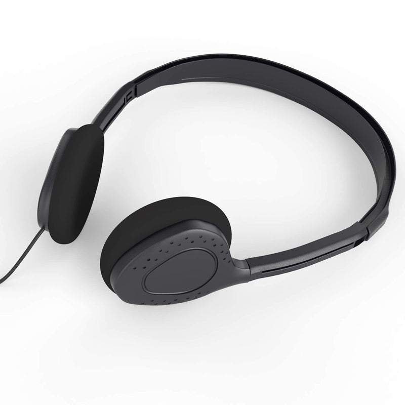 Maeline Bulk On-Ear Headphones with 3.5 mm Headphone Plug - 10 Pack - Black