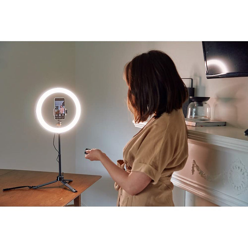 JOBY Beamo Ring Light 12" - Large LED Selfie Ring Light for Phones or Cameras with 3 Light Modes & 10 Brightness Levels, Mobile, Video, Vlogging, Live Stream, Content Creation, Makeup, Work from Home Beamo Ring Light 12"