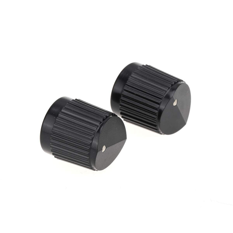 Musiclily Pro Universal Fitting Inch/Metric Size Plastic Bevel Top Knobs for Guitar or Bass Steinberger Style, Black (Set of 2)