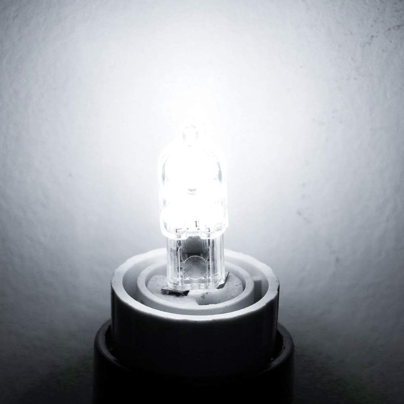 G4 LED Light Bulbs G4 Bi-Pin Base 1.5W (20W Halogen Bulb Equivalent) 12V Daylight White 6000K LED Bulbs for Landscape Ceiling Under Counter Puck Lighting,Pack of 10,Clear Cover(10, G4 Daylight)