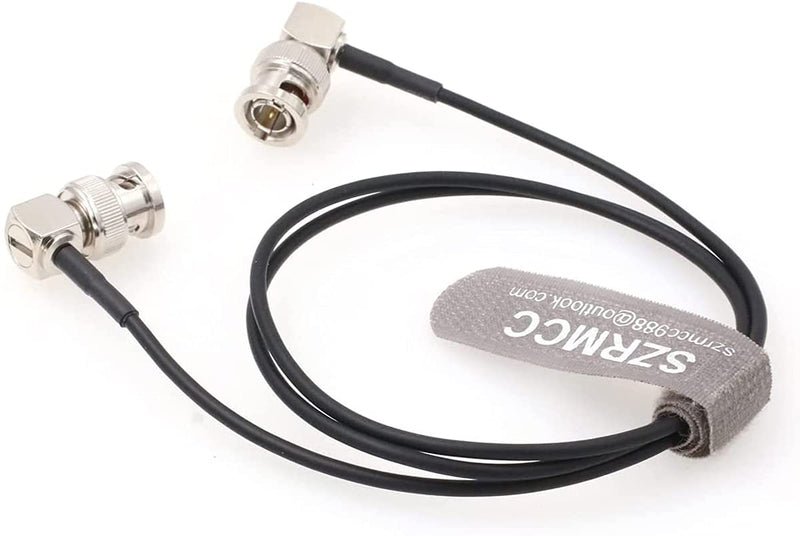 SZRMCC Right Angle BNC to Right Angle BNC RG174 75ohm HD SDI 3G Flexible Soft Video Coaxial RF Cable for Blackmagic ARRI RED Camera Monitor Radio (60cm) 60cm