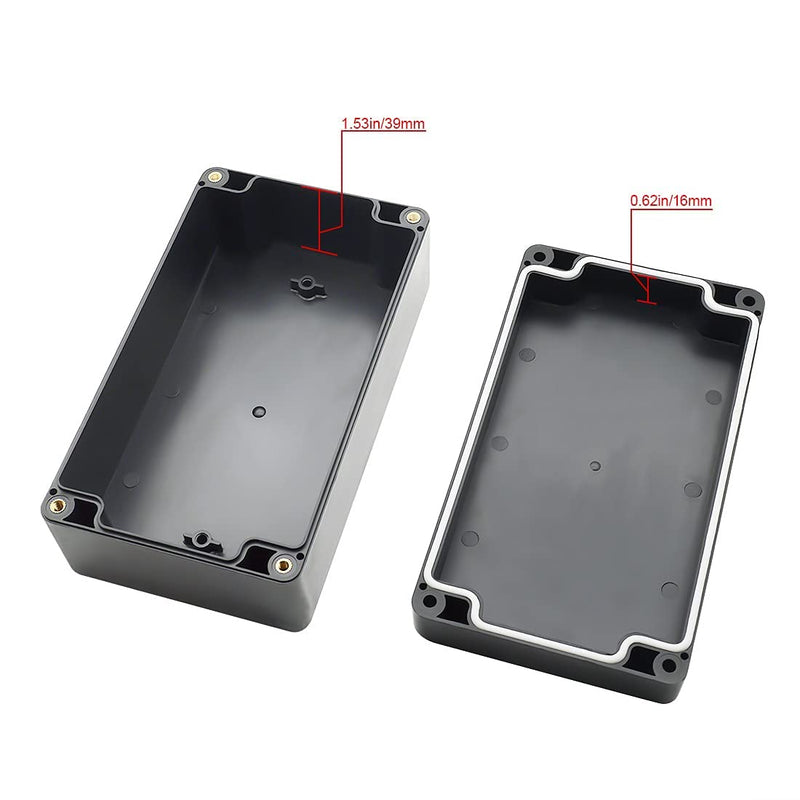LeMotech ABS Plastic Electrical Project Case Power Junction Box, Project Box Black 6.2 x 3.5 x 2.4 inch (158 x 90 x 60 mm) 6.2"x3.5"x2.4" (Pack of 1)