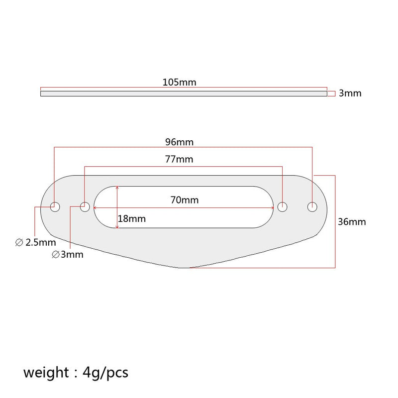 Alnicov 2 Pcs Rosewood Single Coil Pickup Surround Plate Mounting Ring for Guitar