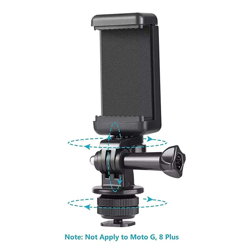 AngelReally Phone Holder Camera Hot Shoe Mount Adapter Kit for GoPro Hero 9 8 7 6 5, DJI OSMO Action, iPhone1211 Pro MaxXXR, Samsung, Attaching on DSLR Camera or Ring Light