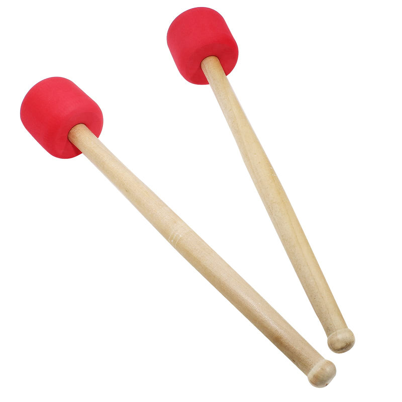 [AUSTRALIA] - Murtenze 2Pack 12.8" Bass Drum Mallet Drum Stick, Wool Felt Head Mallets Percussion Instrument Band Accessory (Red) Red 