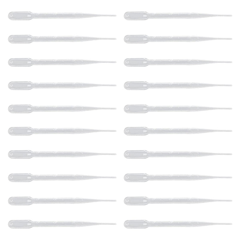 Bettomshin 100Pcs 3ml Plastic Disposable Pipettes Tube 5.91" Length Clear Graduated Transfer Pipettes Liquid Dropper for Ear Eye Essential Oils Alcohol Paint Makeup Lab