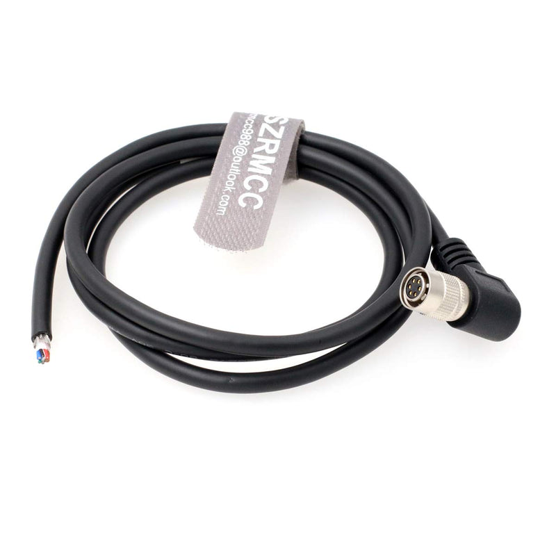 SZRMCC Right Angle HR10A-7P-6S Hirose 6 pin Female to Open end Shield I/O and Power Cable for Basler Sony AVT GIGE CCD Cameras (Right Angle, 3m)