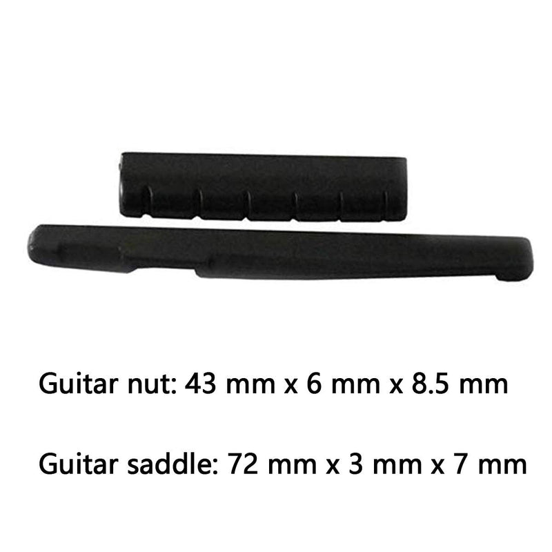 ZLYY Guitar Parts and Guitar Bridge Pins Puller(1Pcs Bridge Pin Puller Remover,12PCS Guitar Plastic Bridge Pins,2 Set Guitar Saddle,Black)