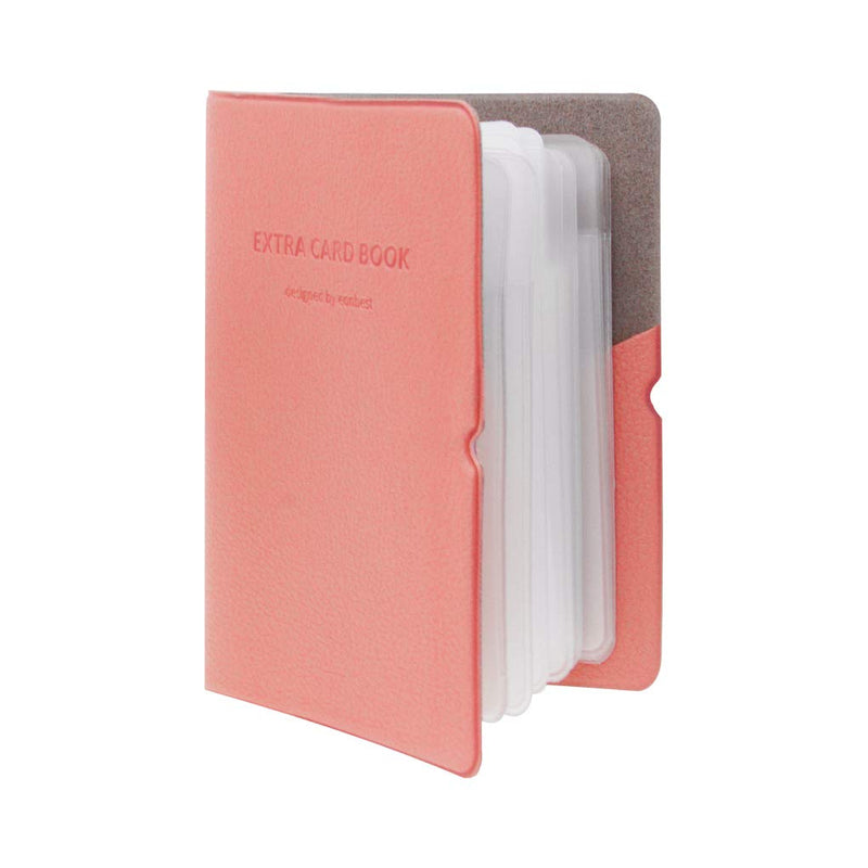 Business Credit Card Holder Case Wallet Purse Men Women PU Leather Practical Card Carry-on Bag Extra Card Book for 30 Cards with Index Cards for Easily Search pink