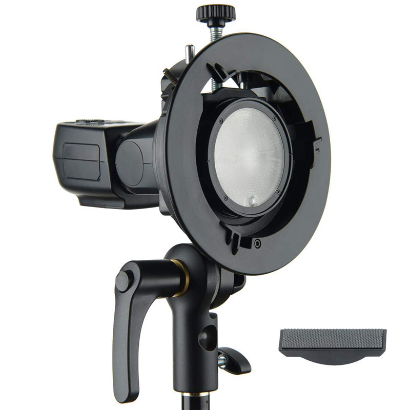 Godox S2 Speedlite Bracket Bowens Mount Holder for Speedlite Flash Snoot Softbox Honeycomb Reflector Umbrella(Godox S-Type Upgrade Version)