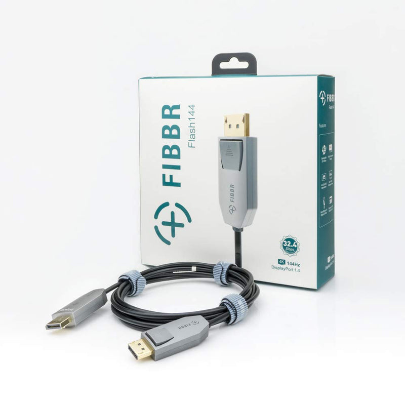 Fiber Optic Displayport Cable, FIBBR High Speed Optical DP to DP Cable, Support 32.4 Gbps 8k@60hz 4K@144Hz (10ft) 10ft