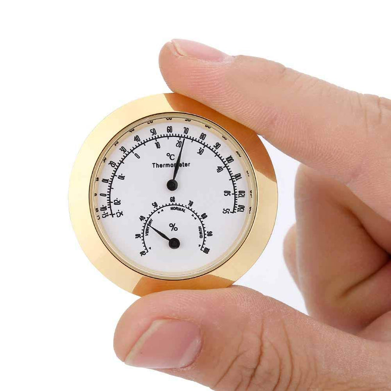 Thermometer Hygrometer Humidity Temperature Meter for Violin Guitar Case Instrument Care Gold